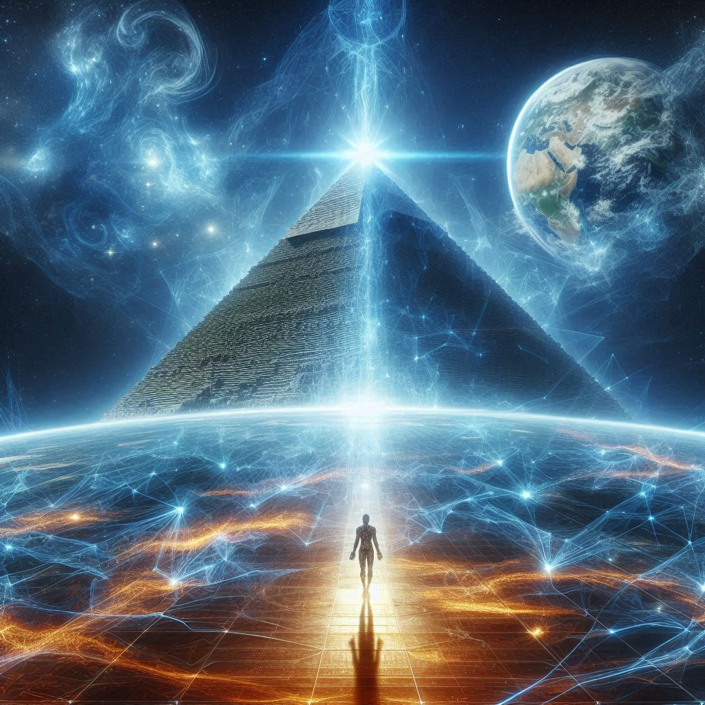 energy coming from the top of a pyramid